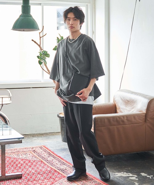 WEGO（ウィゴー）の「WEGO/ヘビーウエイト ダメージビッグシルエットTシャツ（Tシャツ/カットソー・メンズ・ブラック/ホワイト/ブルー系その他・LARGE/MEDIUM）」の7枚目の写真