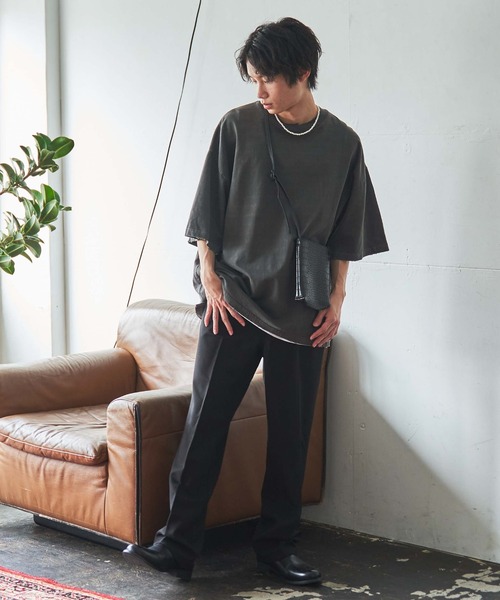 WEGO（ウィゴー）の「WEGO/ヘビーウエイト ダメージビッグシルエットTシャツ（Tシャツ/カットソー・メンズ・ブラック/ホワイト/ブルー系その他・LARGE/MEDIUM）」の9枚目の写真