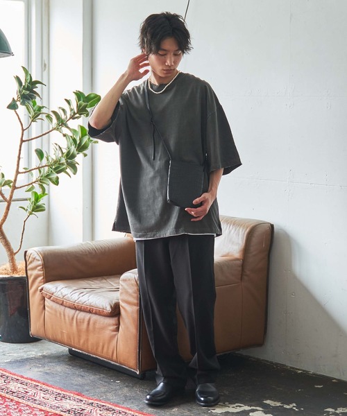 WEGO（ウィゴー）の「WEGO/ヘビーウエイト ダメージビッグシルエットTシャツ（Tシャツ/カットソー・メンズ・ブラック/ホワイト/ブルー系その他・LARGE/MEDIUM）」の10枚目の写真