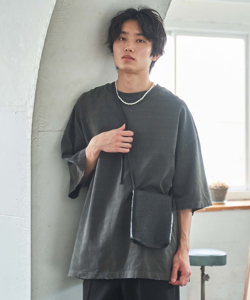 WEGO（ウィゴー）の「WEGO/ヘビーウエイト ダメージビッグシルエットTシャツ（Tシャツ/カットソー・メンズ・ブラック/ホワイト/ブルー系その他・LARGE/MEDIUM）」の14枚目の写真