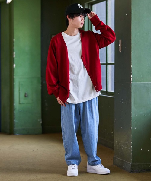 WEGO（ウィゴー）の「WEGO/ヘビーウエイト ダメージビッグシルエットTシャツ（Tシャツ/カットソー・メンズ・ブラック/ホワイト/ブルー系その他・LARGE/MEDIUM）」の4枚目の写真