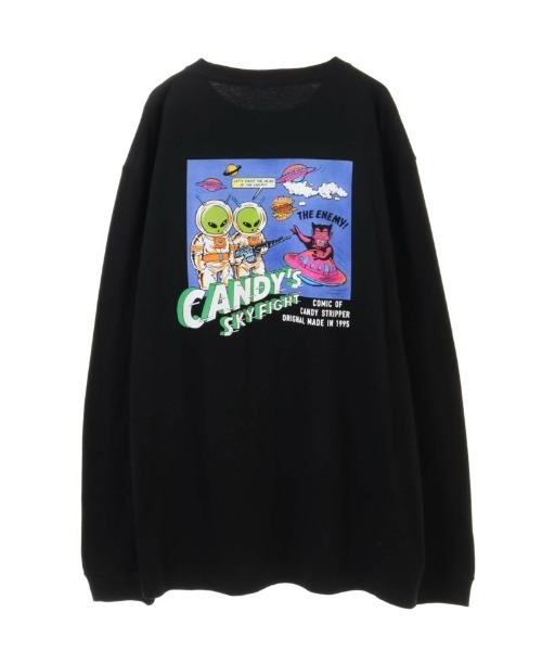 Candy Stripper（キャンディストリッパー）の「SPACE CANDY L/S Tシャツ（Tシャツ/カットソー・レディース・オフホワイト/レッド/ブラック・2）」の2枚目の写真