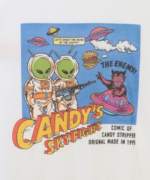 Candy Stripper（キャンディストリッパー）の「SPACE CANDY L/S Tシャツ（Tシャツ/カットソー・レディース・オフホワイト/レッド/ブラック・2）」の4枚目の写真