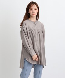 INDIVI | 【エコ/洗える】ギャザーオーバーサイズ エアリーブラウス(シャツ/ブラウス)