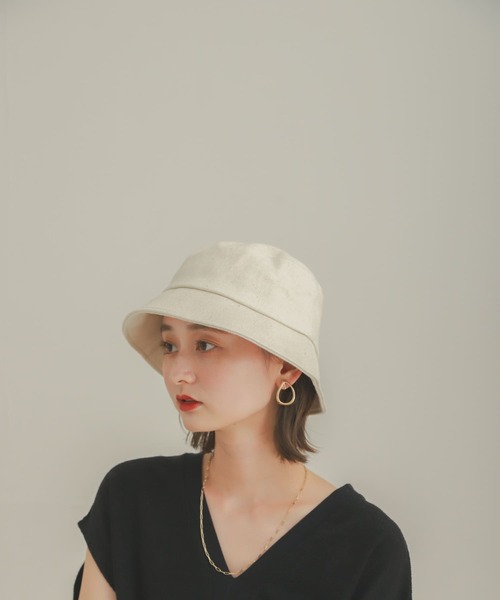 SENSE OF PLACE by URBAN RESEARCH（センスオブプレイスバイアーバンリサーチ）の「コットンツイルバケットハット（ハット・レディース・カーキ/ブラウン/ブラック/アイボリー/グリーン系その他/ホワイト系その他・ONE）」の2枚目の写真