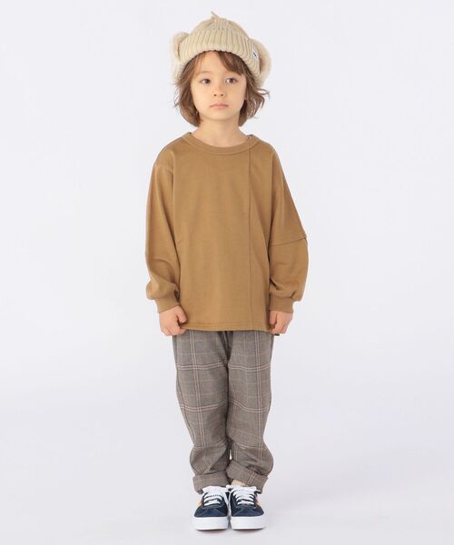 melple(メイプル)の「【SHIPS KIDS別注】melple:ミニ裏毛 パーム トップス(100~150cm)(Tシャツ/カットソー・キッズ・ライトオリーブ/キャメル・MEDIUM/LARGE/X-LARGE/SMALL)」の4枚目の写真