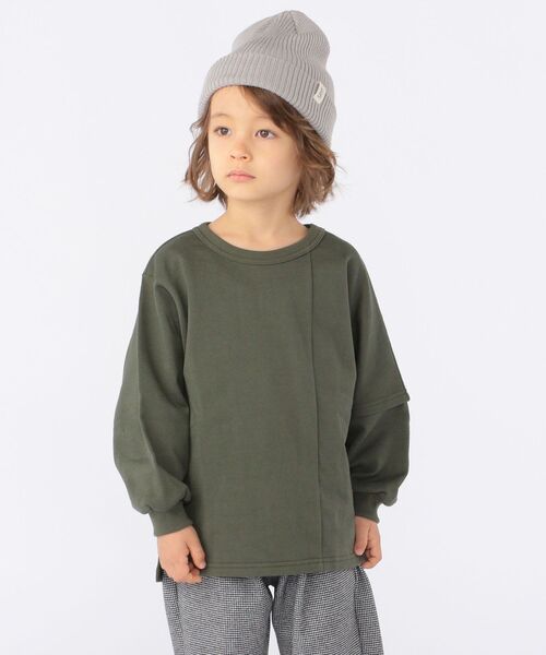 melple(メイプル)の「【SHIPS KIDS別注】melple:ミニ裏毛 パーム トップス(100~150cm)(Tシャツ/カットソー・キッズ・ライトオリーブ/キャメル・MEDIUM/LARGE/X-LARGE/SMALL)」の6枚目の写真