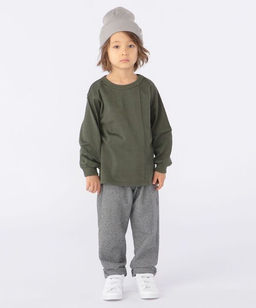 melple(メイプル)の「【SHIPS KIDS別注】melple:ミニ裏毛 パーム トップス(100~150cm)(Tシャツ/カットソー・キッズ・ライトオリーブ/キャメル・MEDIUM/LARGE/X-LARGE/SMALL)」の7枚目の写真