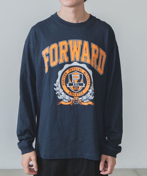 WEGO（ウィゴー）の「WEGO/カレッジロゴロンT（Tシャツ/カットソー・メンズ・オートミール/ネイビー/ダークグリーン/杢グレー/ブラック・SMALL/LARGE/MEDIUM）」の19枚目の写真