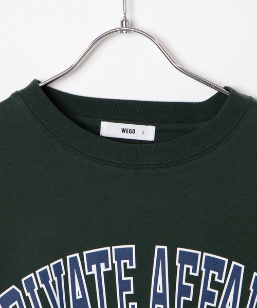 WEGO（ウィゴー）の「WEGO/カレッジロゴロンT（Tシャツ/カットソー・メンズ・オートミール/ネイビー/ダークグリーン/杢グレー/ブラック・SMALL/LARGE/MEDIUM）」の20枚目の写真