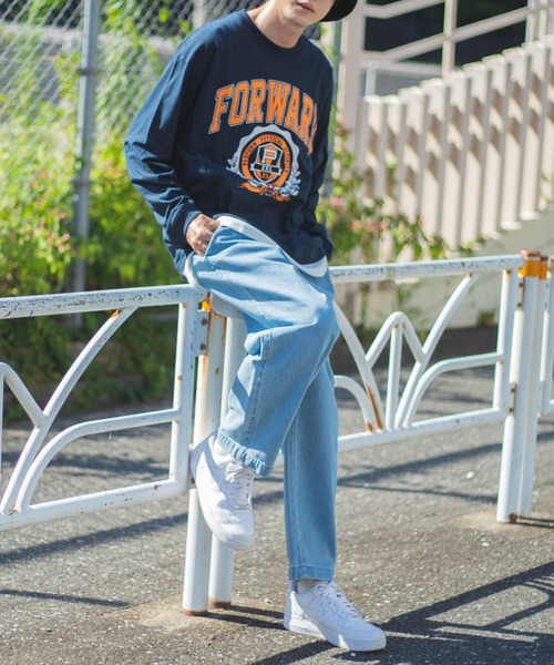 WEGO（ウィゴー）の「WEGO/カレッジロゴロンT（Tシャツ/カットソー・メンズ・オートミール/ネイビー/ダークグリーン/杢グレー/ブラック・SMALL/LARGE/MEDIUM）」の12枚目の写真