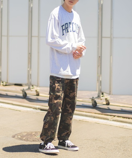 WEGO（ウィゴー）の「WEGO/カレッジロゴロンT（Tシャツ/カットソー・メンズ・オートミール/ネイビー/ダークグリーン/杢グレー/ブラック・SMALL/LARGE/MEDIUM）」の11枚目の写真