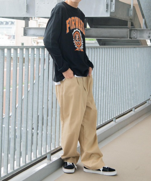 WEGO（ウィゴー）の「WEGO/カレッジロゴロンT（Tシャツ/カットソー・メンズ・オートミール/ネイビー/ダークグリーン/杢グレー/ブラック・SMALL/LARGE/MEDIUM）」の8枚目の写真