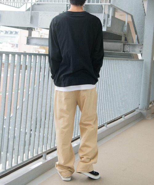 WEGO（ウィゴー）の「WEGO/カレッジロゴロンT（Tシャツ/カットソー・メンズ・オートミール/ネイビー/ダークグリーン/杢グレー/ブラック・SMALL/LARGE/MEDIUM）」の7枚目の写真