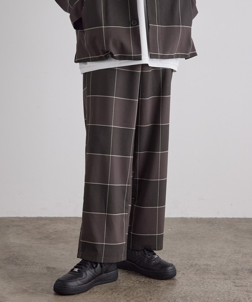 JUNRED（ジュンレッド）の「ビッグチェックワイドパンツ（その他パンツ・メンズ・ブラック系その他/ブラウン系その他・S/M/L）」の2枚目の写真