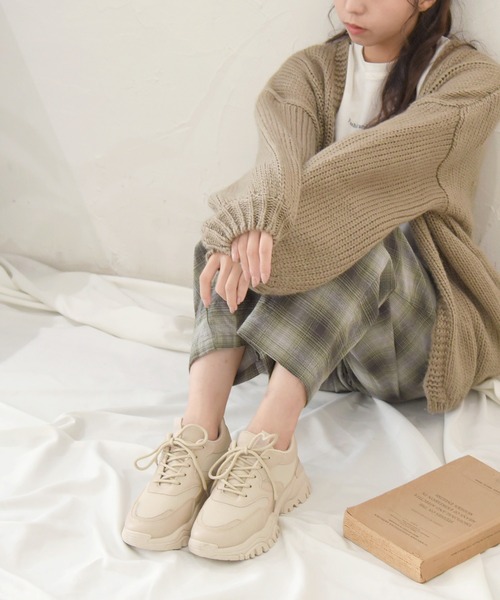 NOFALL（ノーフォール）の「シューレースダッドスニーカー（スニーカー・レディース・ホワイト/ブラック/ベージュ・LL/3L/S/M/L）」の19枚目の写真