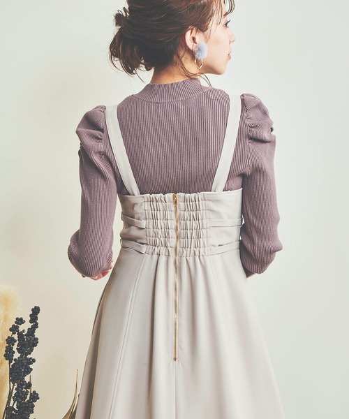 NOELA（ノエラ）の「クロスフレアジャンスカ（ジャンパースカート・レディース・ベージュ/ブラウン/その他1・S/M）」の8枚目の写真