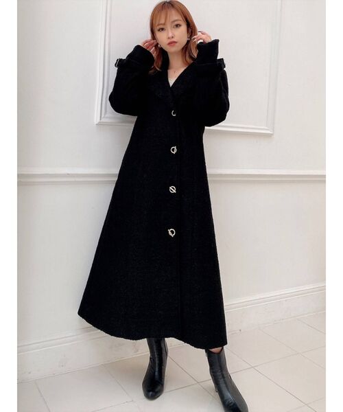 RESEXXY（リゼクシー）の「ブークレチェーンデザインコート（その他アウター・レディース・ブラック/ピンク/ベージュ・FREE）」の4枚目の写真