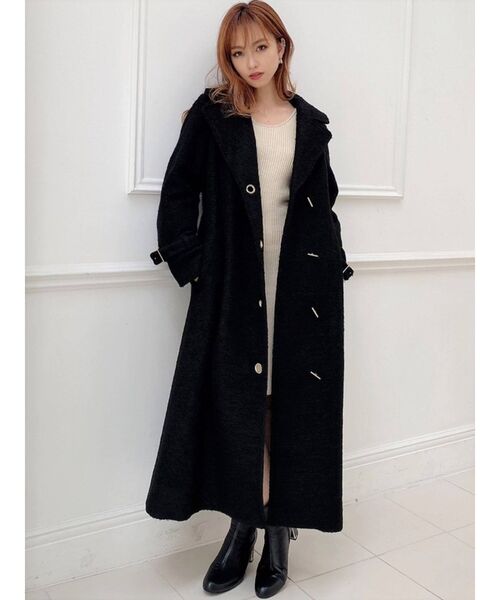 RESEXXY（リゼクシー）の「ブークレチェーンデザインコート（その他アウター・レディース・ブラック/ピンク/ベージュ・FREE）」の5枚目の写真