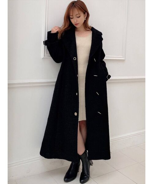 RESEXXY（リゼクシー）の「ブークレチェーンデザインコート（その他アウター・レディース・ブラック/ピンク/ベージュ・FREE）」の6枚目の写真