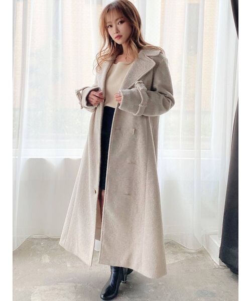 RESEXXY（リゼクシー）の「ブークレチェーンデザインコート（その他アウター・レディース・ブラック/ピンク/ベージュ・FREE）」の9枚目の写真