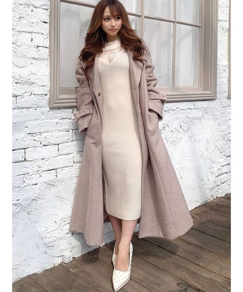 RESEXXY（リゼクシー）の「ブークレチェーンデザインコート（その他アウター・レディース・ブラック/ピンク/ベージュ・FREE）」の20枚目の写真