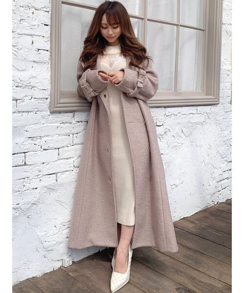 RESEXXY（リゼクシー）の「ブークレチェーンデザインコート（その他アウター・レディース・ブラック/ピンク/ベージュ・FREE）」の22枚目の写真