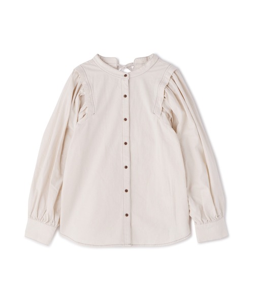 FREE'S MART(フリーズマート)の「【インフルエンサー森下愛里沙さんレコメンド】◆パフスリーブダンガリー長袖ブラウス(シャツ/ブラウス・レディース・ホワイト系その他/ブラック系その他/ダークネイビー・FREE)」の4枚目の写真