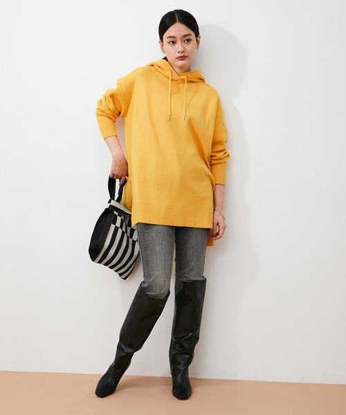 ADAM ET ROPE'(アダムエロペ)の「【アウトレット店舗・WEB限定】オーバーニットパーカー(パーカー・レディース・ブラック/グレー/イエロー/ベージュ系その他/キナリ・FREE)」の16枚目の写真