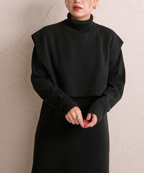 CIAOPANIC（チャオパニック）の「エコリッチショートベスト（ベスト・レディース・グリーン/ブラウン/ブラック・FREE）」の2枚目の写真