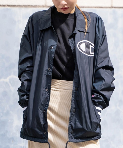 Champion（チャンピオン）の「/Champion/SATIN COACHES JACKET-SOLID【Wo】【it】（ミリタリージャケット・レディース・ブラック/ネイビー・MEDIUM/LARGE/SMALL）」の12枚目の写真