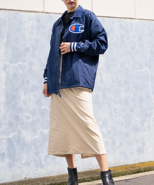 Champion（チャンピオン）の「/Champion/SATIN COACHES JACKET-SOLID【Wo】【it】（ミリタリージャケット・レディース・ブラック/ネイビー・MEDIUM/LARGE/SMALL）」の18枚目の写真