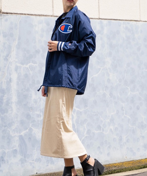 Champion（チャンピオン）の「/Champion/SATIN COACHES JACKET-SOLID【Wo】【it】（ミリタリージャケット・レディース・ブラック/ネイビー・MEDIUM/LARGE/SMALL）」の19枚目の写真