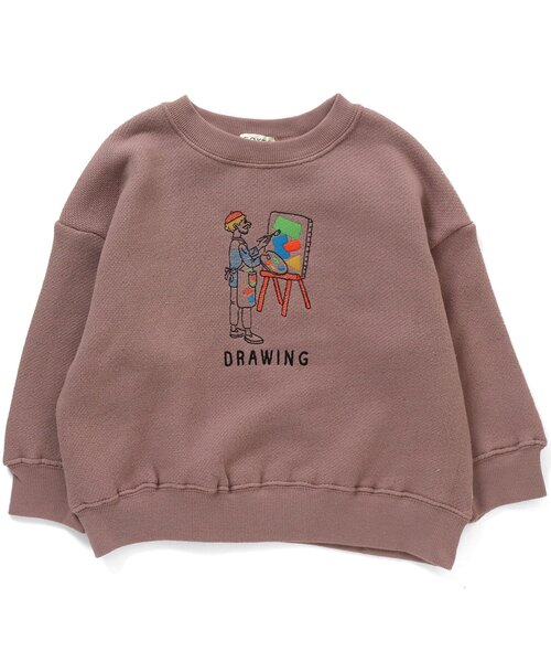 F.O.KIDS(エフオーキッズ)の「3柄刺繍トレーナー(スウェット・キッズ・パープル/ブラウン/ミント・90/80/110/100/120/95/140/130)」の1枚目の写真