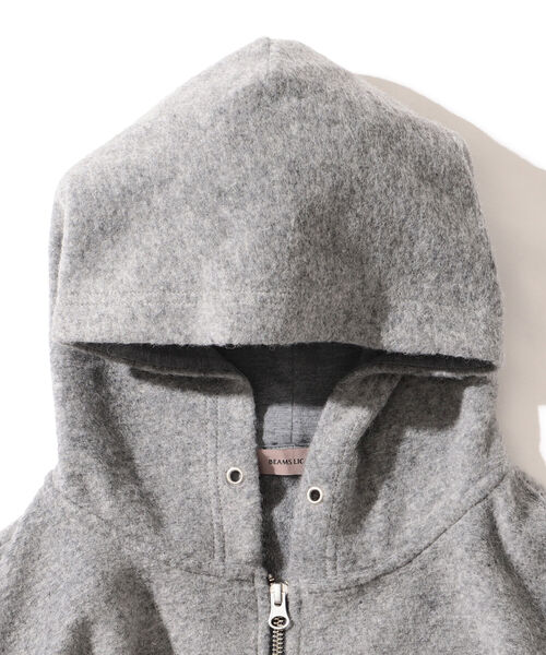 BEAMS LIGHTS（ビームスライツ）の「BEAMS LIGHTS / スライバーニット フルジップ パーカ（パーカー・メンズ・ブラック/グレー・SMALL/MEDIUM/LARGE）」の4枚目の写真