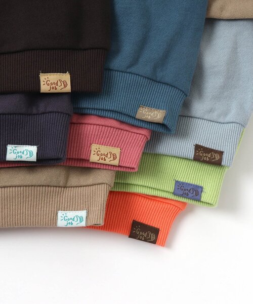 BREEZE（ブリーズ）の「ゆったりガゼットトレーナー（スウェット・キッズ・ネイビー/サックスブルー/チャコール/オレンジ/ベージュ/ライム/ピンク/アイボリー/ブルー・110/100/120/140/130/80/90）」の15枚目の写真