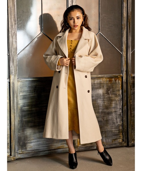 DURAS（デュラス）の「フェイクウールコート（トレンチコート・レディース・ブラック/ベージュ/アイボリー・FREE）」の22枚目の写真