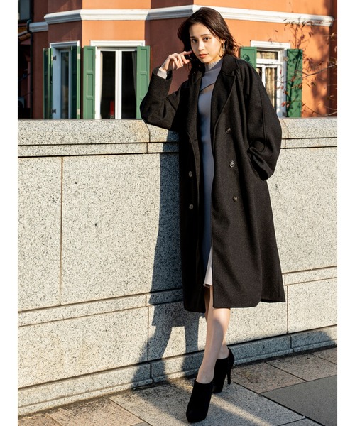 DURAS（デュラス）の「フェイクウールコート（トレンチコート・レディース・ブラック/ベージュ/アイボリー・FREE）」の17枚目の写真