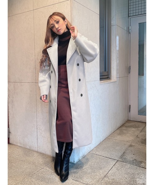 DURAS（デュラス）の「フェイクウールコート（トレンチコート・レディース・ブラック/ベージュ/アイボリー・FREE）」の15枚目の写真