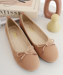 AAA+Feminine ラウンドトゥフラット美脚やわらかバレエパンプス