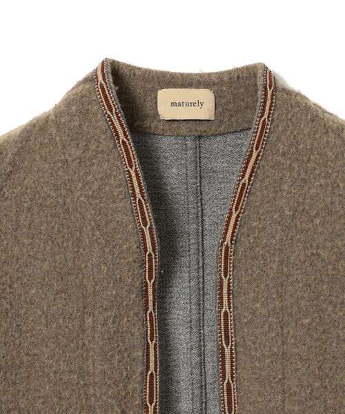 BEAMS BOY（ビームスボーイ）の「maturely / Blanket Gown（ノーカラーコート・レディース・オリーブ/ブラウン系その他4・ONE SIZE）」の6枚目の写真