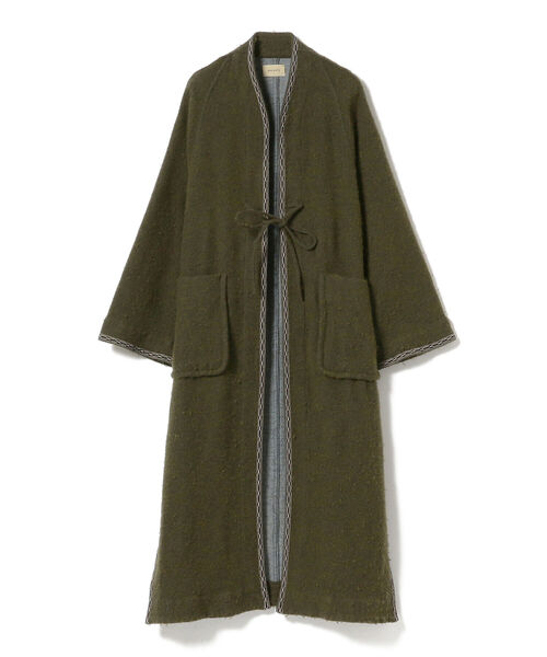 BEAMS BOY（ビームスボーイ）の「maturely / Blanket Gown（ノーカラーコート・レディース・オリーブ/ブラウン系その他4・ONE SIZE）」の12枚目の写真