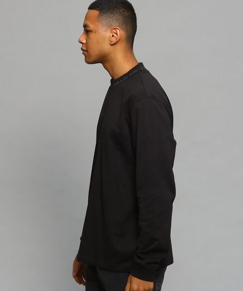 セール】ロゴ ジャカード ロングスリーブ モックネック Tシャツ（T