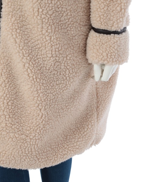 パイピングフライトボアロングコート（ムートンコート）｜fifth calin