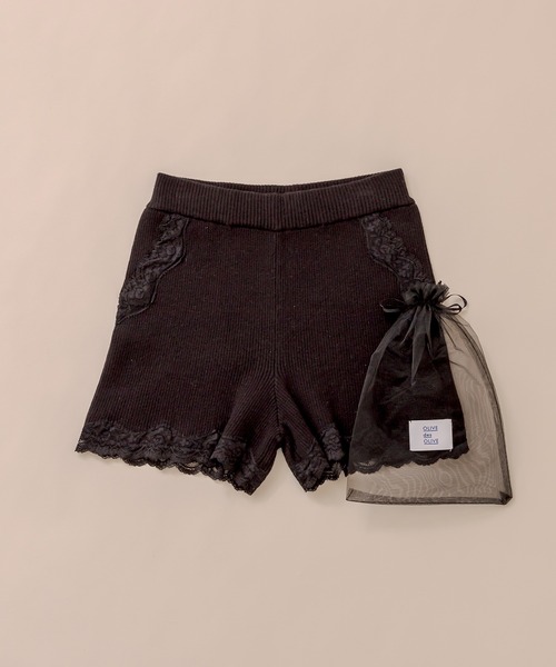 OLIVE des OLIVE（オリーブデオリーブ）の「ニットレースpettico（その他アンダーウェア/インナー・レディース・ブラック/オフホワイト・FREE）」の2枚目の写真