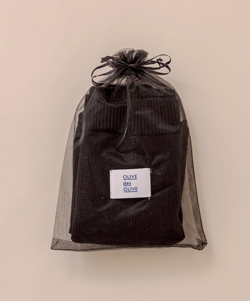 OLIVE des OLIVE（オリーブデオリーブ）の「ニットレースpettico（その他アンダーウェア/インナー・レディース・ブラック/オフホワイト・FREE）」の4枚目の写真