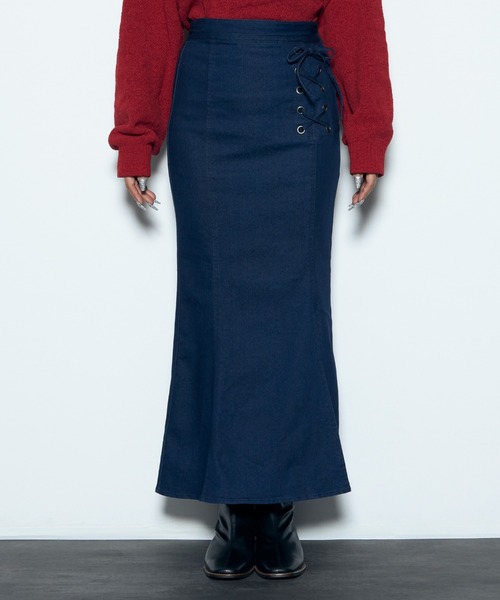 CECIL McBEE(セシルマクビー)の「デニムマーメイドスカート(デニムスカート・レディース・インディゴブルー・MEDIUM)」の4枚目の写真