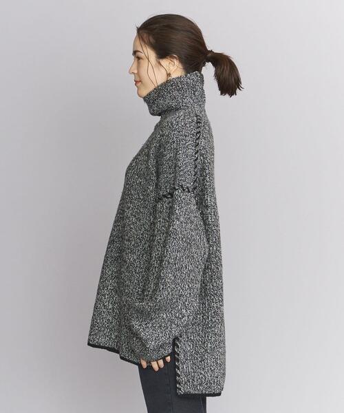 BEAUTY&YOUTH UNITED ARROWS(ビューティーアンドユースユナイテッドアローズ)の「BY ステッチワイドタートルネック ニット(ニット/セーター・レディース・ブラック/ベージュ・FREE)」の4枚目の写真