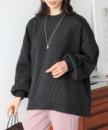 ふくれ柄ボリューム袖トップス