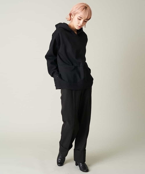 A de a.v.v（アードアー・ヴェ・ヴェ）の「［SET UP対応］裏起毛前ポケット付きパーカー（パーカー・レディース・ブラウン/ブラック・36/38）」の3枚目の写真